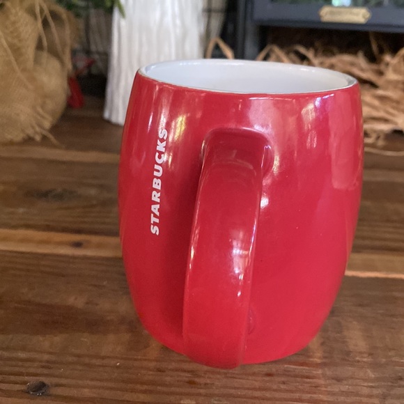 Starbucks Coffee Red Handled 14oz Mug with White Starbucks Written Branding - Picture 4 of 16
